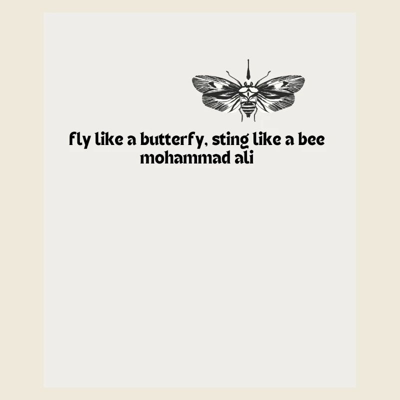 Voler comme un papillon Dard Comme Une Abeille Mohammad Ali