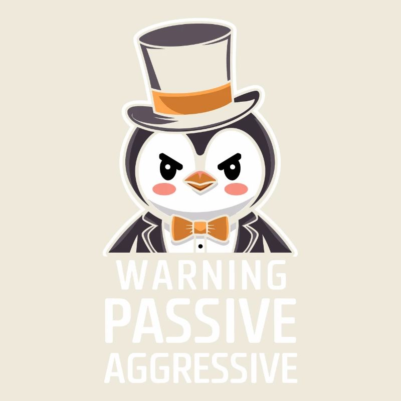 Warnung: Passiv Aggressiv Pinguin Mit Zylinder