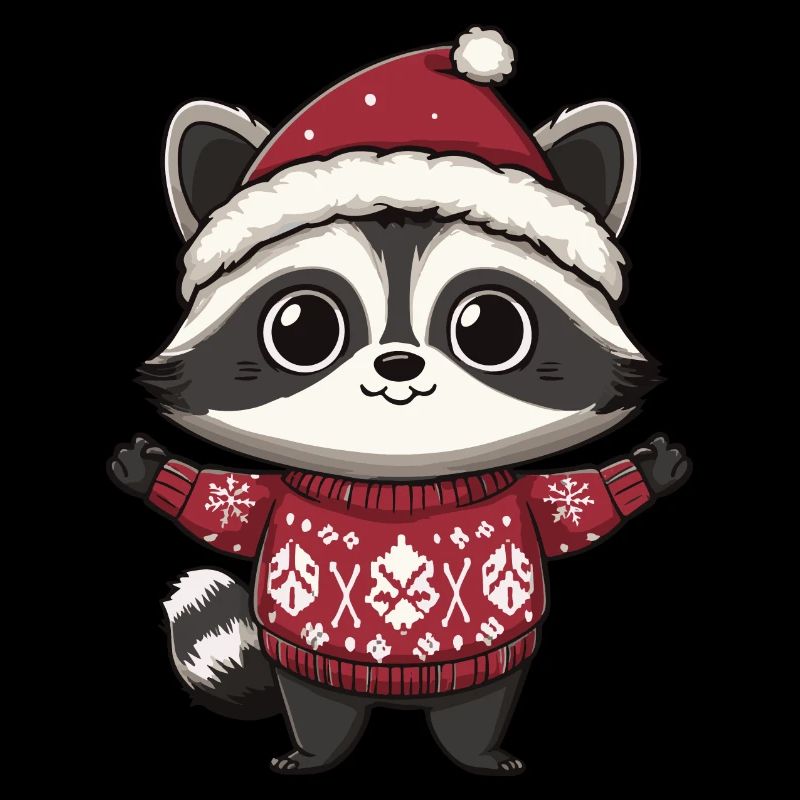 Waschbär Weihnachten Comic