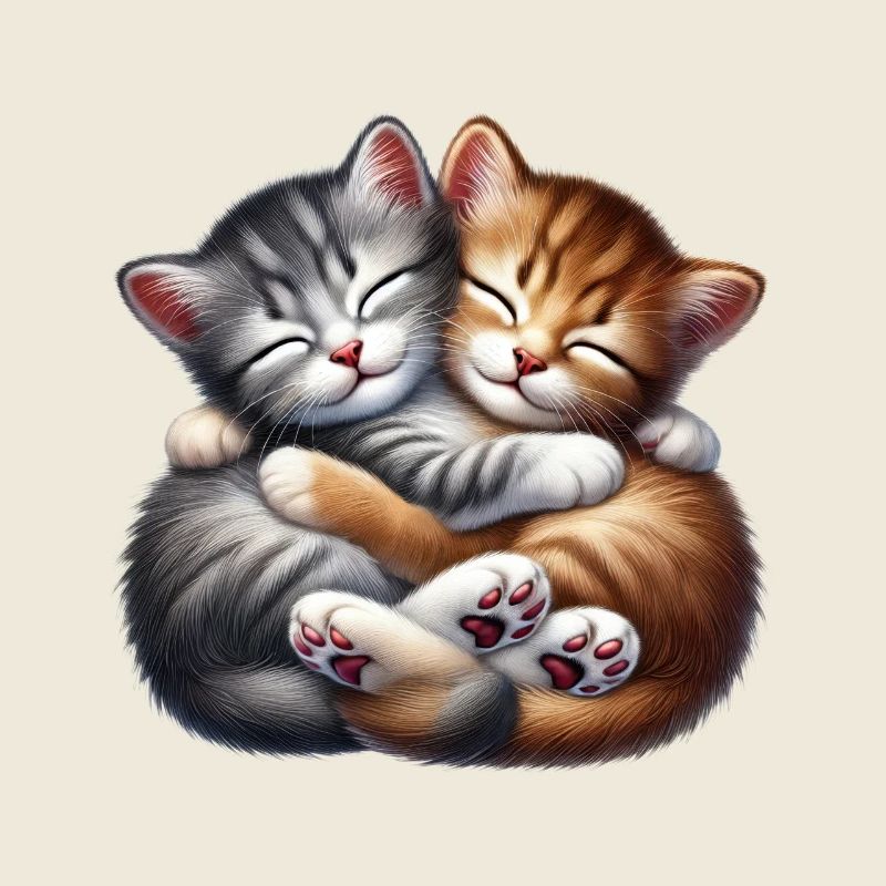Deux chatons câlins dans une étreinte affectueuse