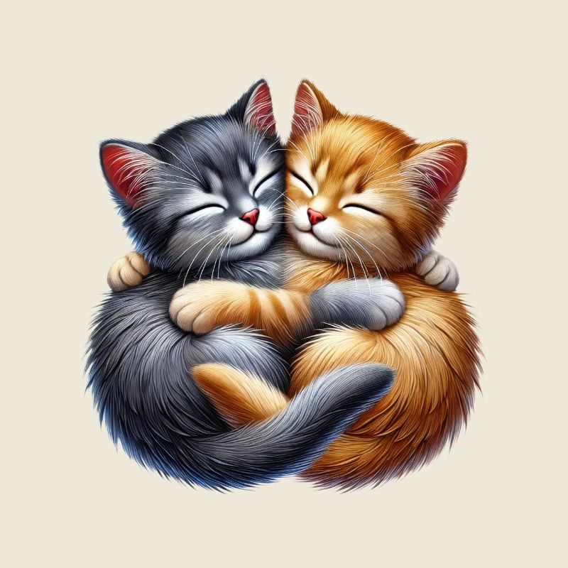 Deux chatons câlins dans une étreinte affectueuse