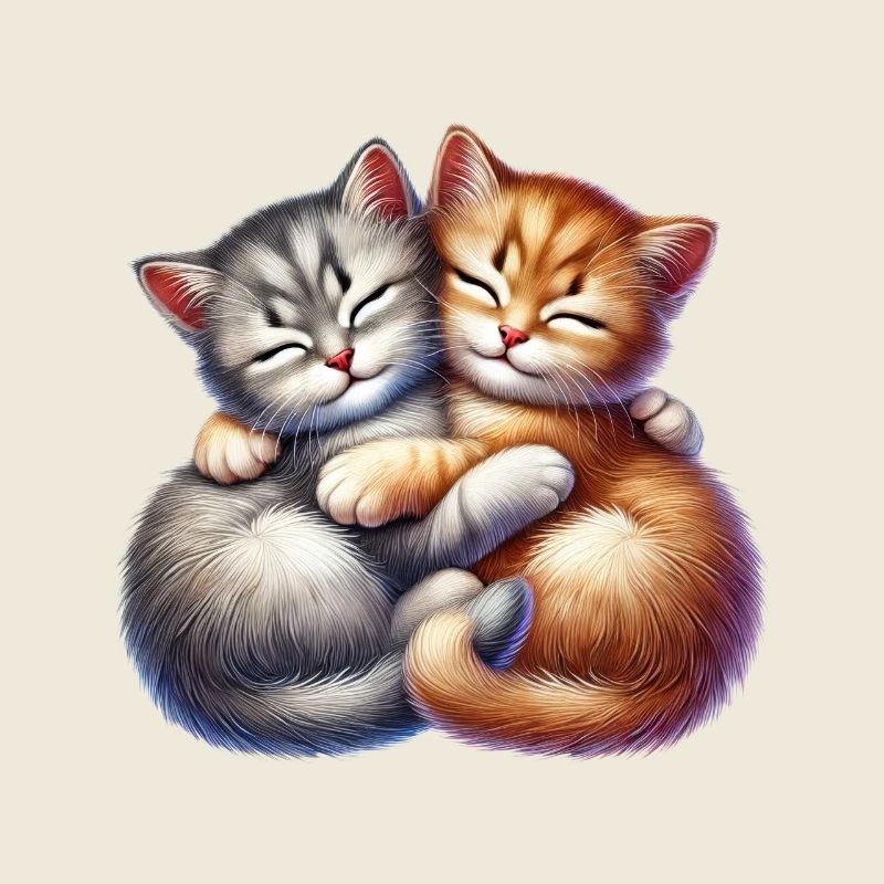 Deux chatons câlins dans une étreinte affectueuse