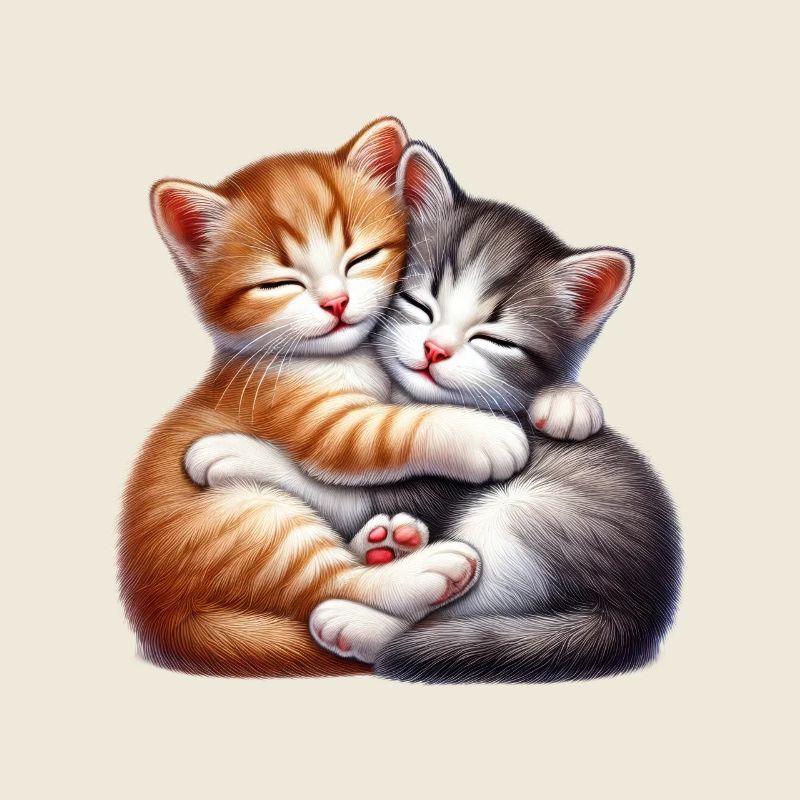 Deux chatons câlins dans une étreinte affectueuse