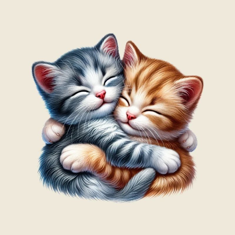 Deux chatons câlins dans une étreinte affectueuse