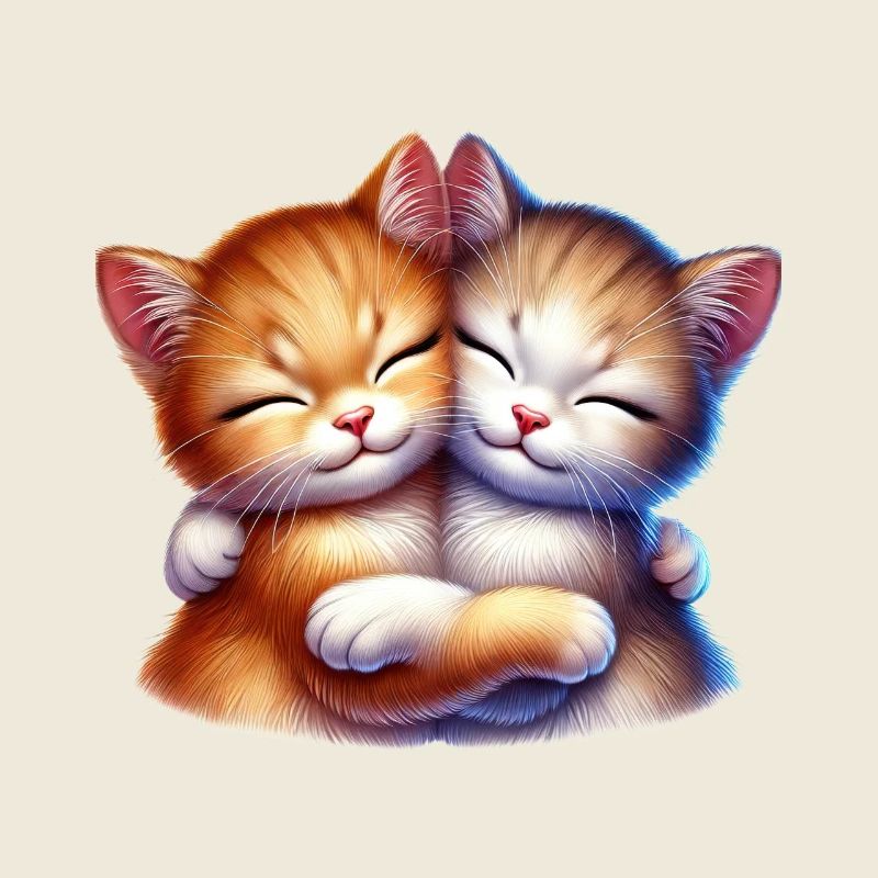 Deux chatons câlins dans une étreinte affectueuse