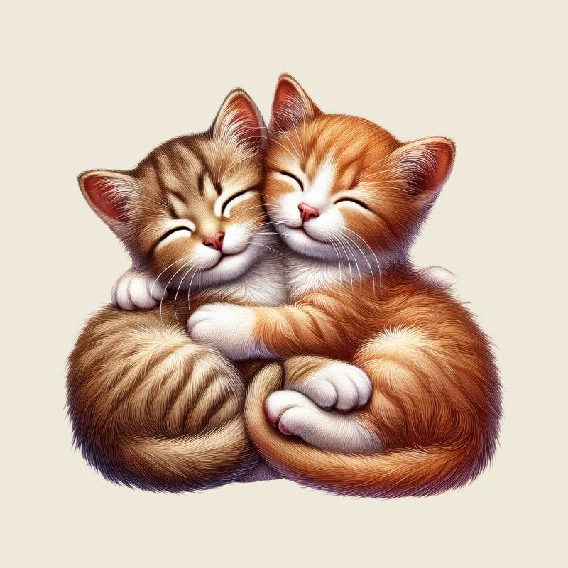 Deux chatons câlins dans une étreinte affectueuse