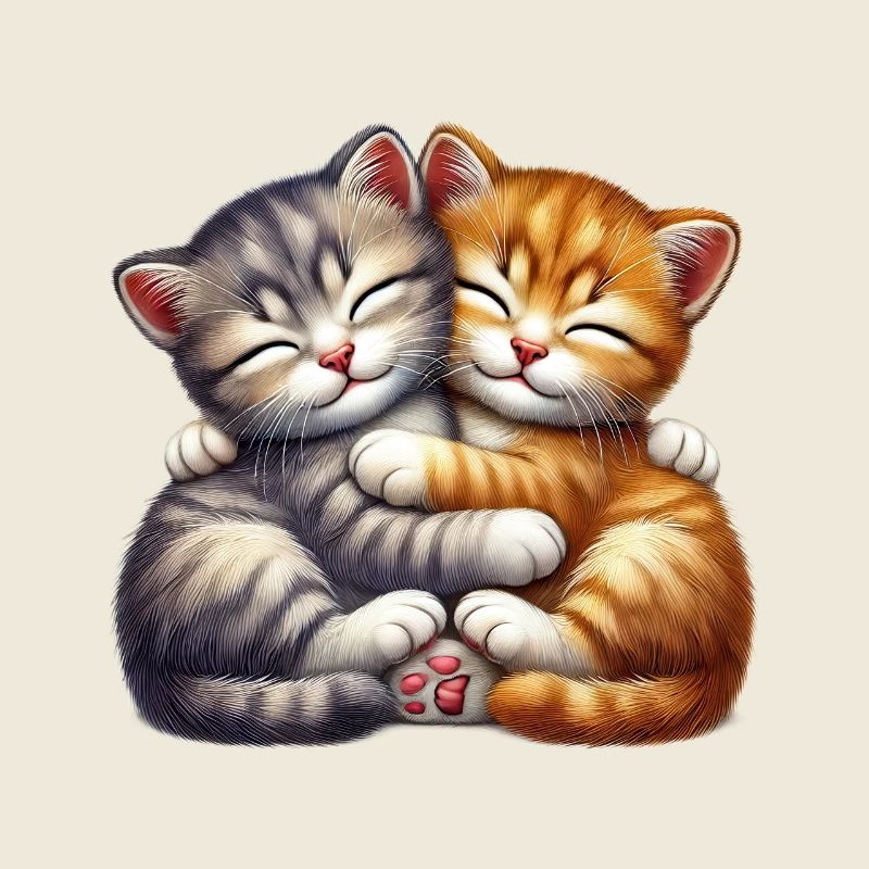 Deux chatons câlins dans une étreinte affectueuse