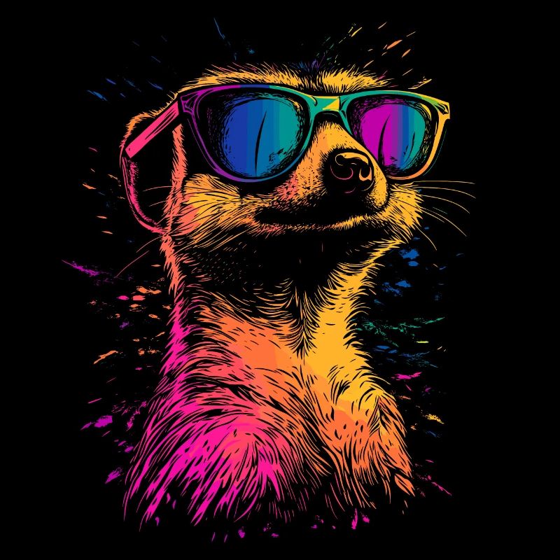 Erdmännchen Sonnenbrille Bunt Süßes Erdmännchen