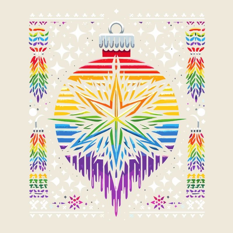 Christbaumkugel Strickmuster Regenbogen LGBTQ+