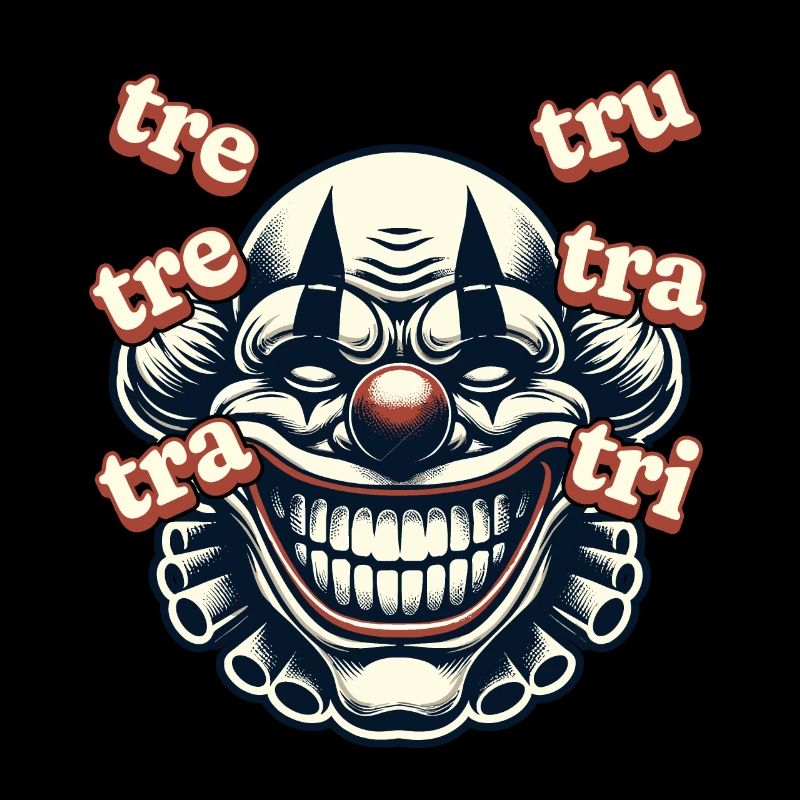 Clown effrayant avec tre-tre-tra-tru Internet Meme