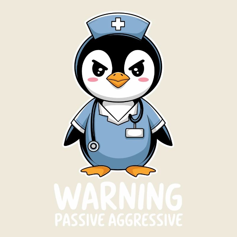Warnung Passiv Aggressiver Pinguin