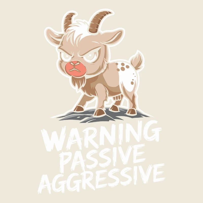 Warning: Passive Aggressive Goat Illustration