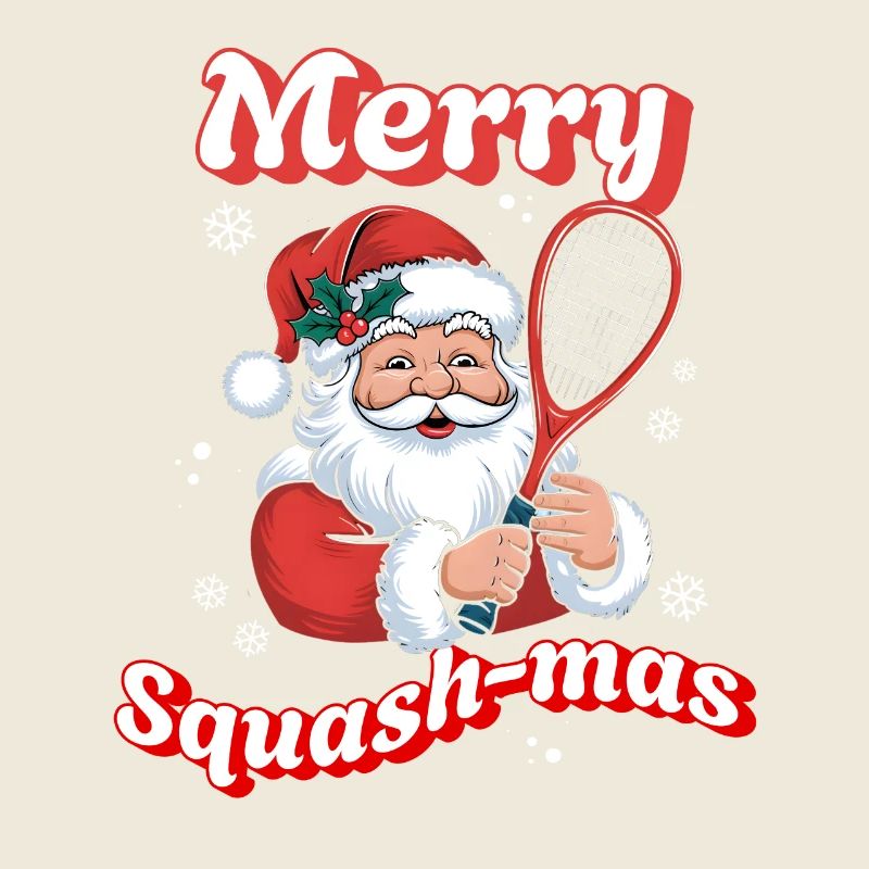 Weihnachtsmann mit Squashschläger Merry Squashmas