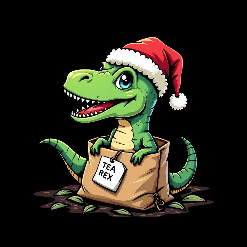 Tea Rex Dinosaurier Weihnachtsmann Mütze