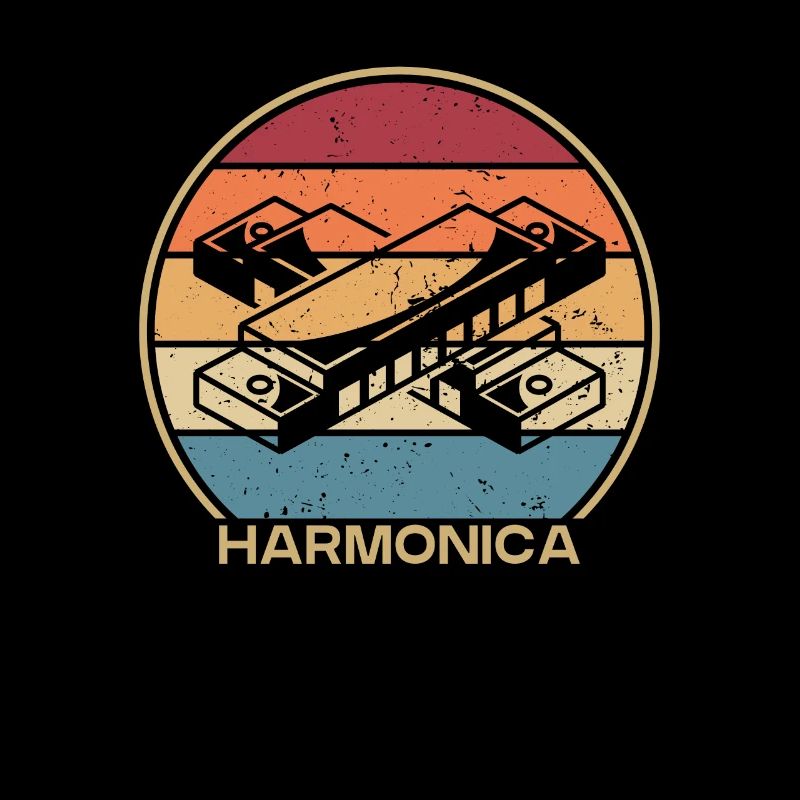 Bouche Rétro Harpe Harmoniste Harmoniciste Harmonica