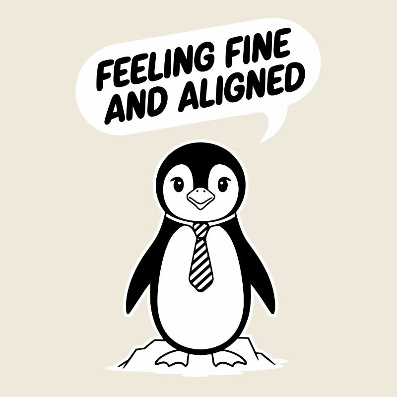Penguin With Tie: Feeling Fine And Aligned