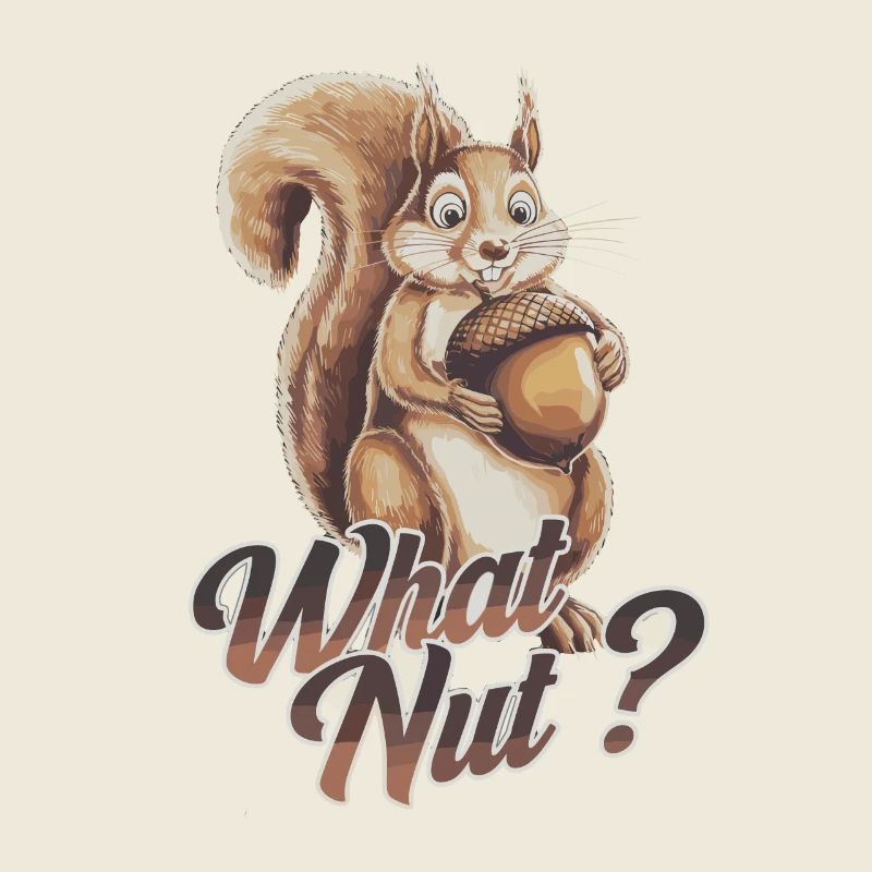 Nettes Eichhörnchen hält Eichel What Nut