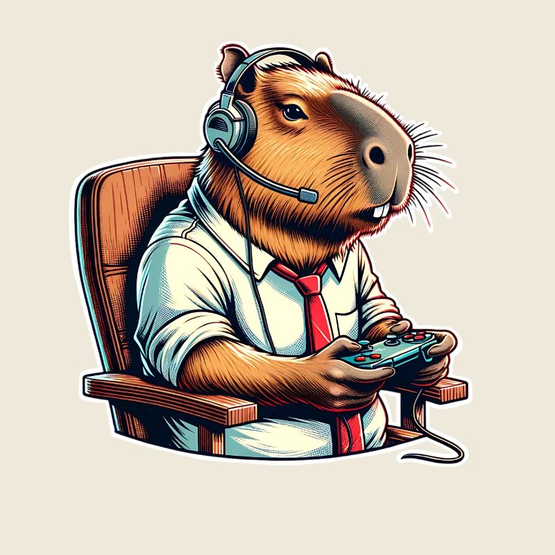 Capybara Gaming Nerd