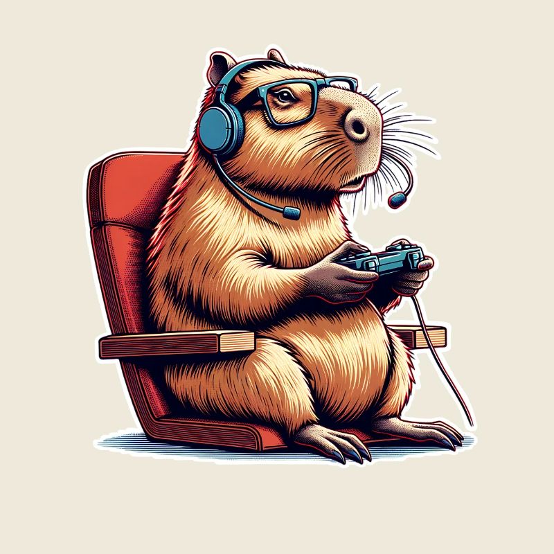 Capybara Gaming Nerd