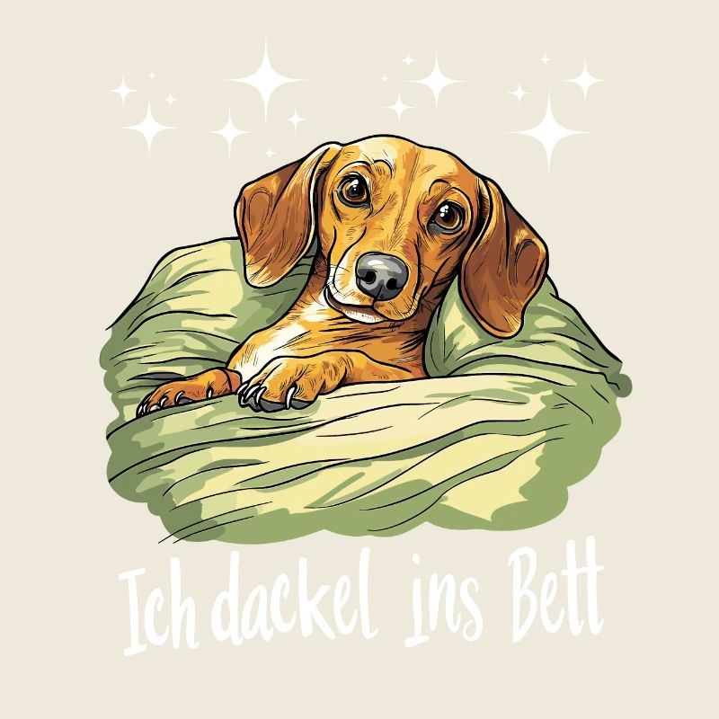 Teckel chien sommeil tenue teckel ami lit drôle