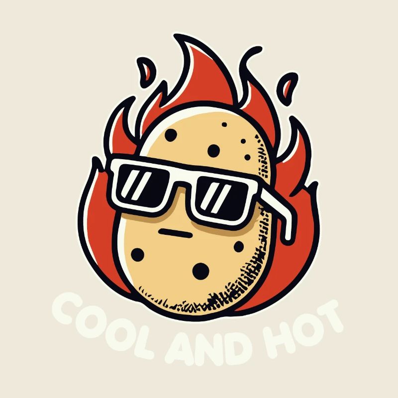 Cool Et Chaud Drôle Pomme De Terre Mignon Frites