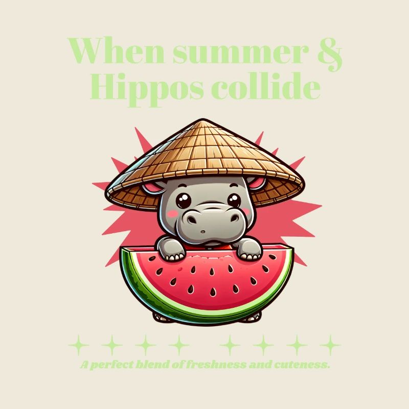 Nilpferd mit Wassermelone