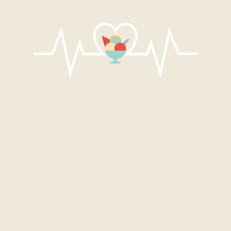 Amateur de crème glacée Heartbeat Design