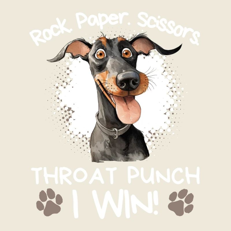 Rock Paper Scissors Dobermann Sarkastisch
