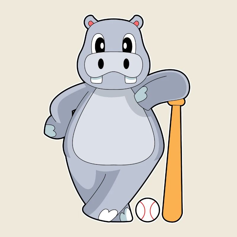 Hippopotamus Baseball Batte de Baseball