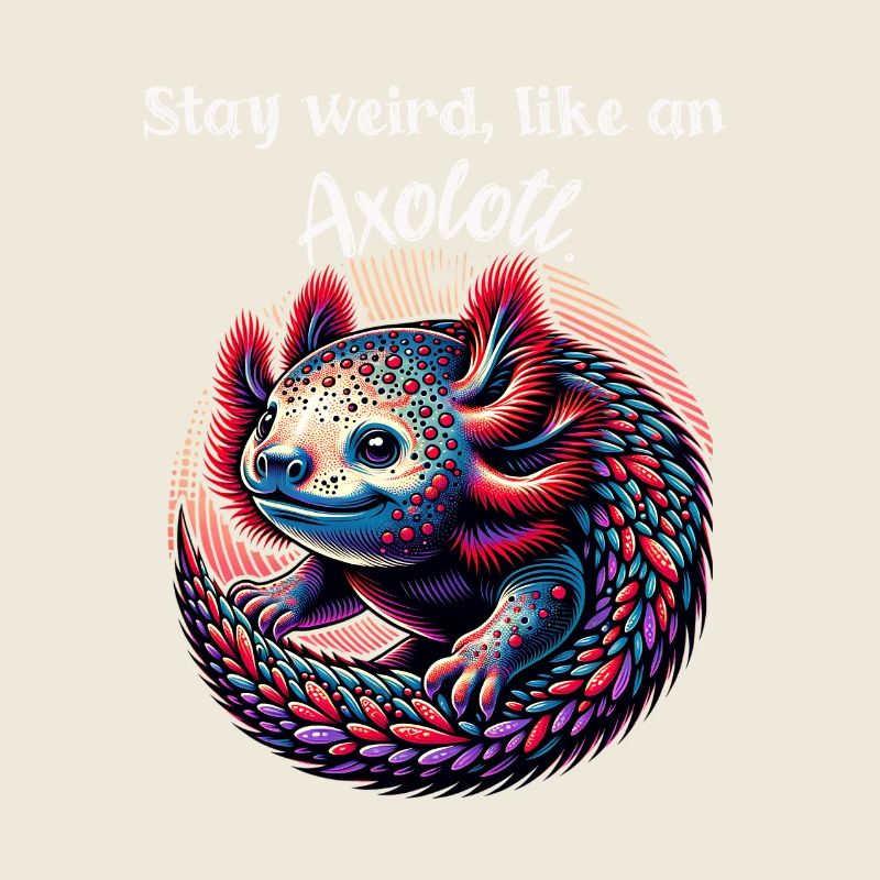 Spruch Shirt,Bleib seltsam, wie ein Axolotl