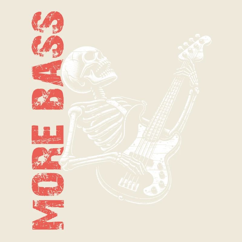 Crâne de squelette avec guitare basse et basse Saying More
