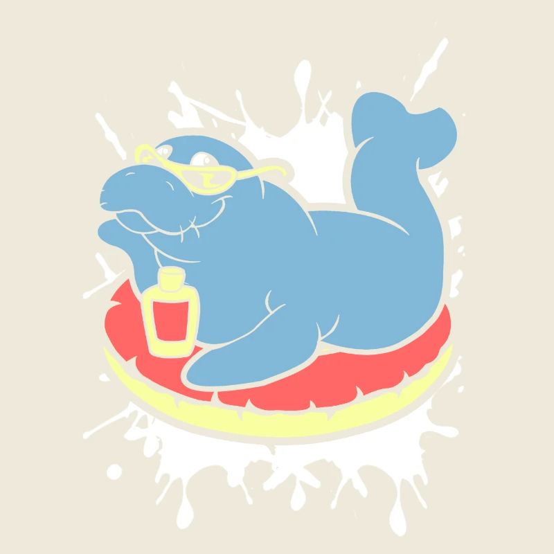 Funny Manatee Does Sunbath