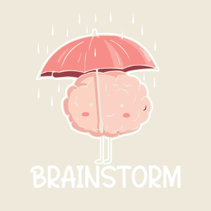 Brainstorm Creativity Humor Brain Cartoon Rain