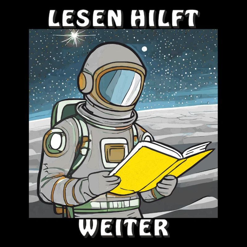 ASTRONAUT BUCH LESEN HILFT WEITER