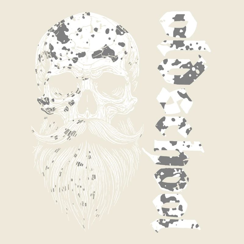 Oldschool Bärtiger Skull