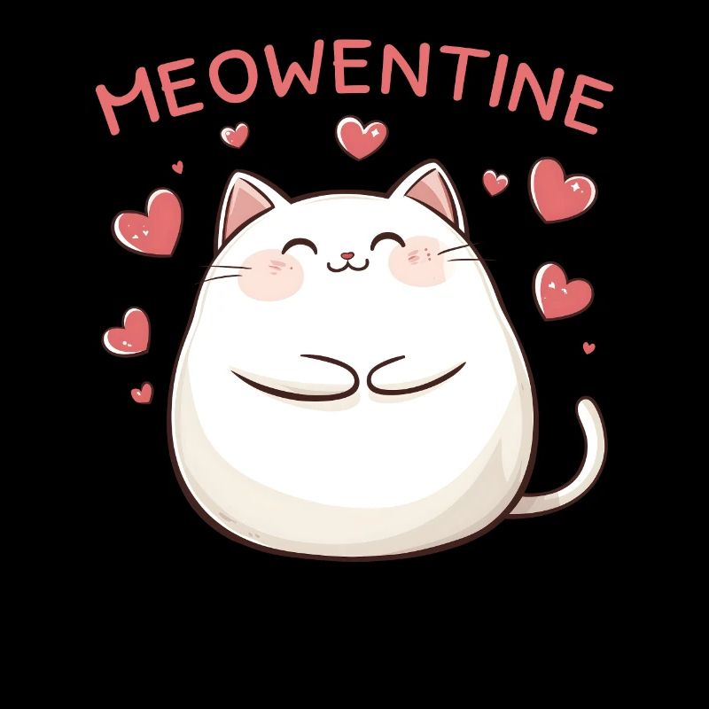 Katze Meowentine Herz Liebe Valentinstag Geschenk