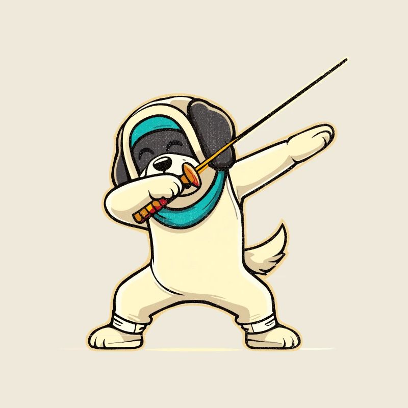 Dubbing Hund Fechter Zaun Schwert Degen Fechten