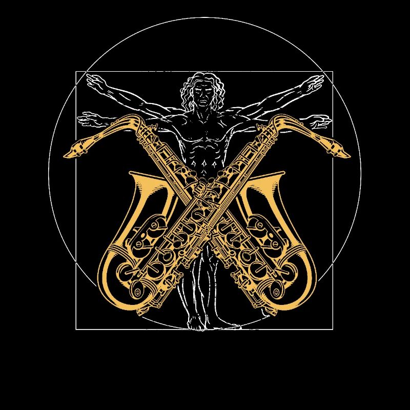 Saxophone Vitruvian Man