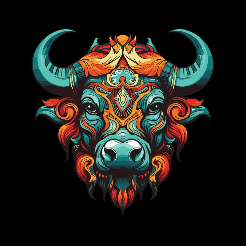 Bull Head Portrait Head