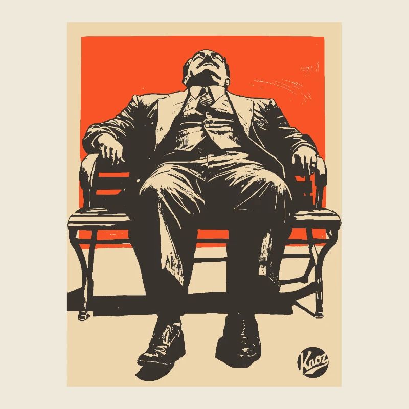 Propaganda Boreout Man on Bench