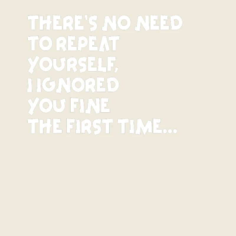 Il n’est pas nécessaire de se répéter