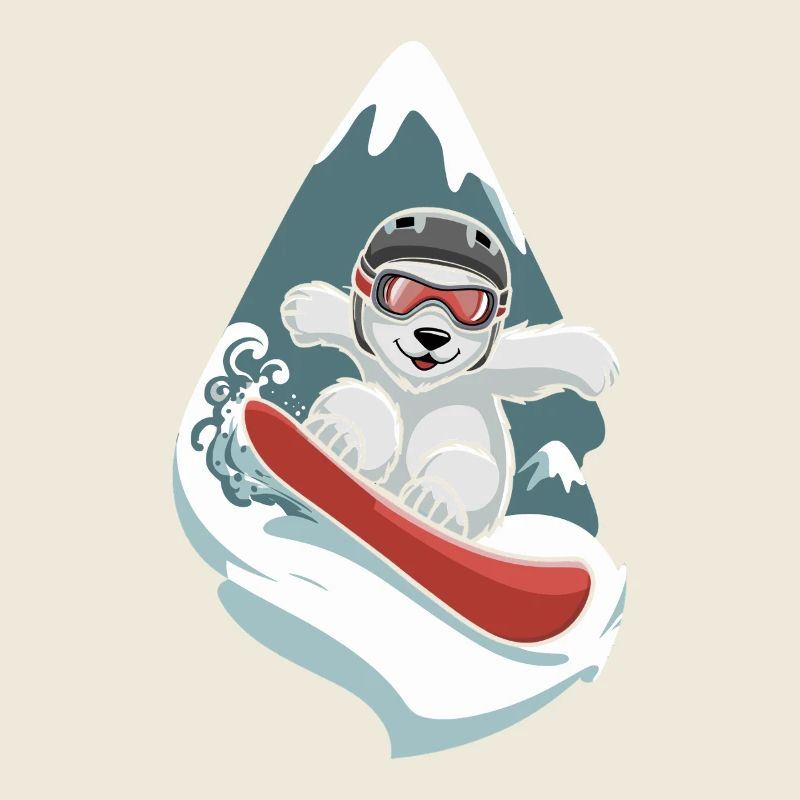 Ours des neiges à l’aventure en planche à neige