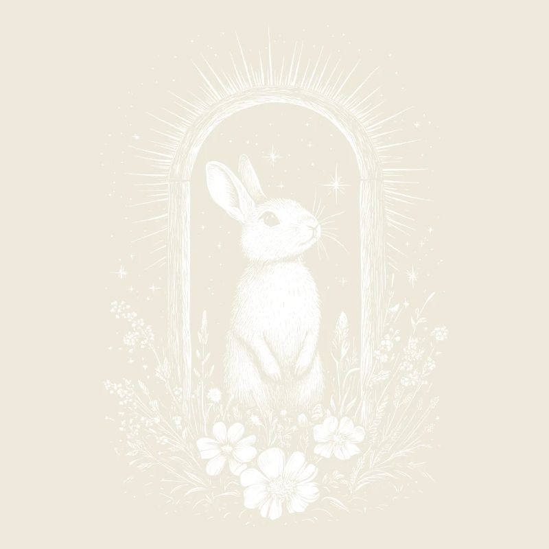 Boho Hase Hasenmotiv Frühling Bohemian Cottagecore
