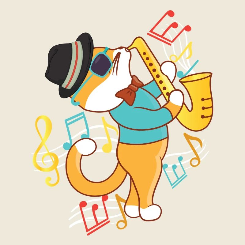 Saxophone Cat Jazz