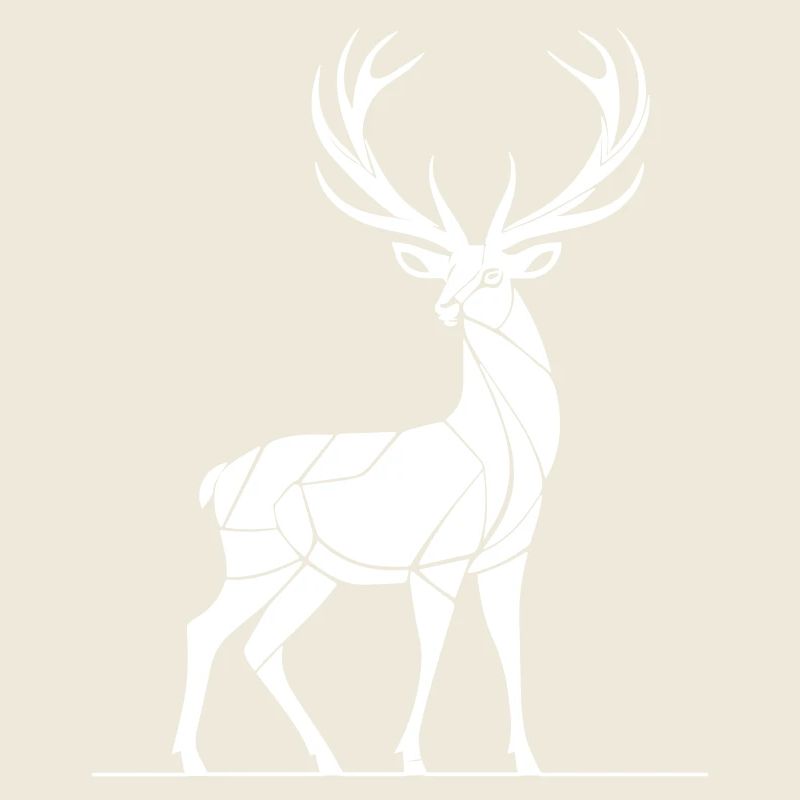 Abstrakter Rothirsch mit Geweih