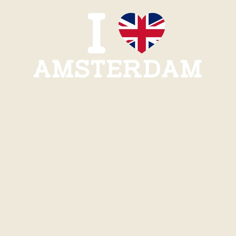 J’aime Amsterdam Royaume-Uni Coeur Drapeau Royaume-Uni Jeu de mots