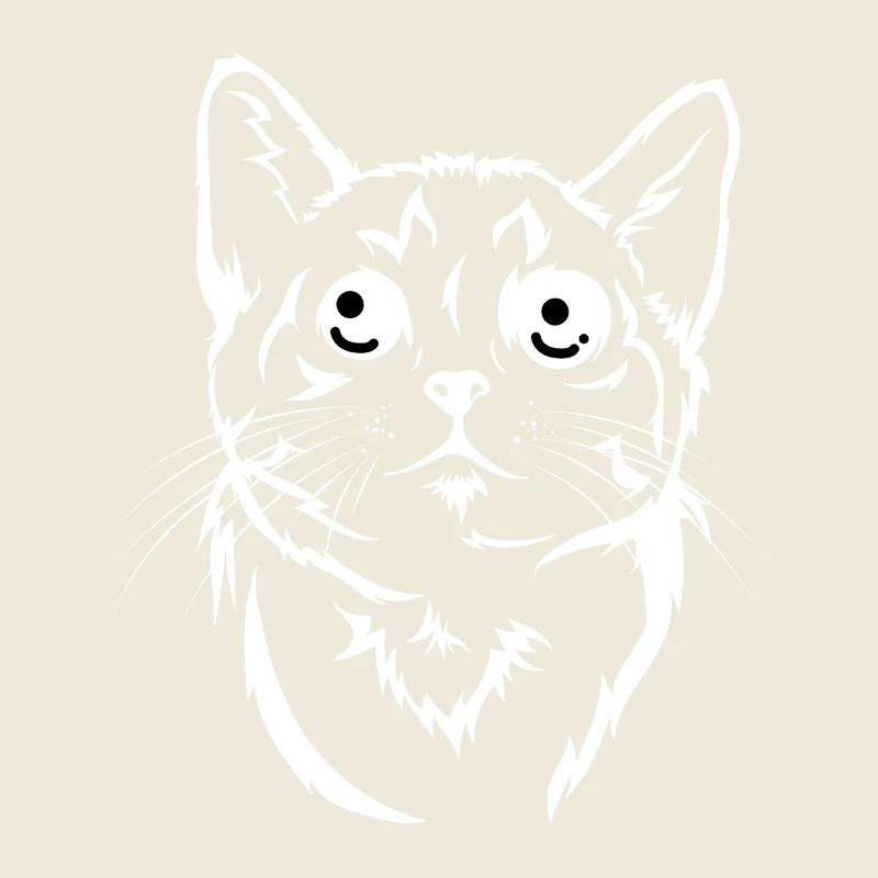 Chat de dessin animé drôle - Look fou