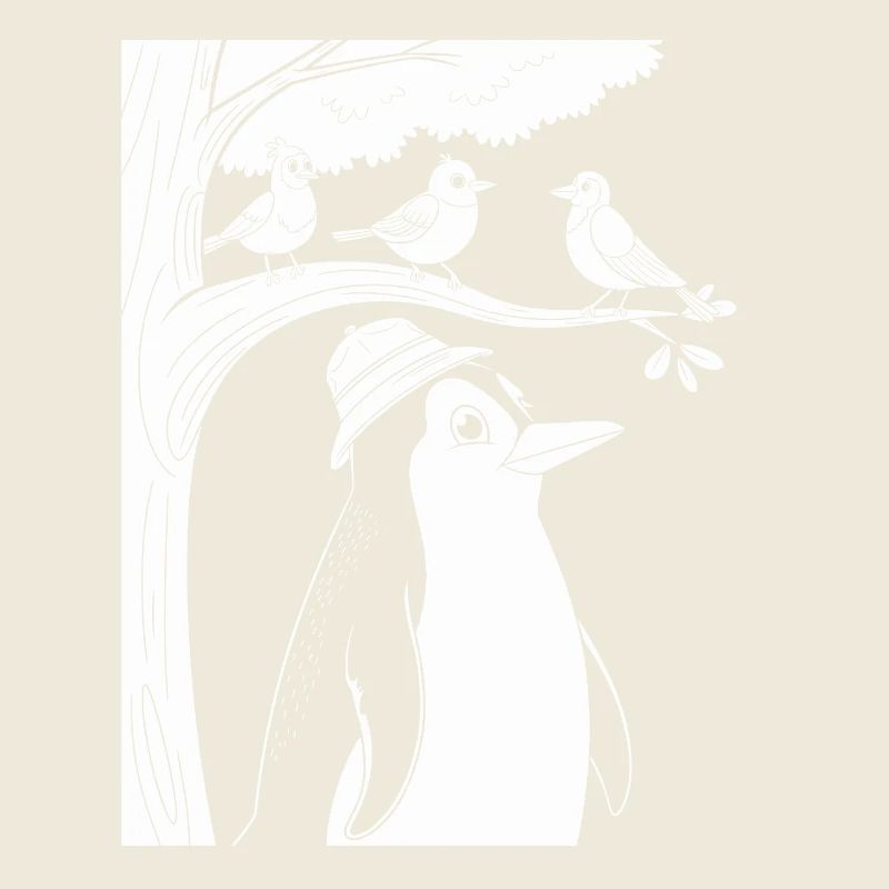 Observation des oiseaux avec des pingouins et des oiseaux dans l’arbre