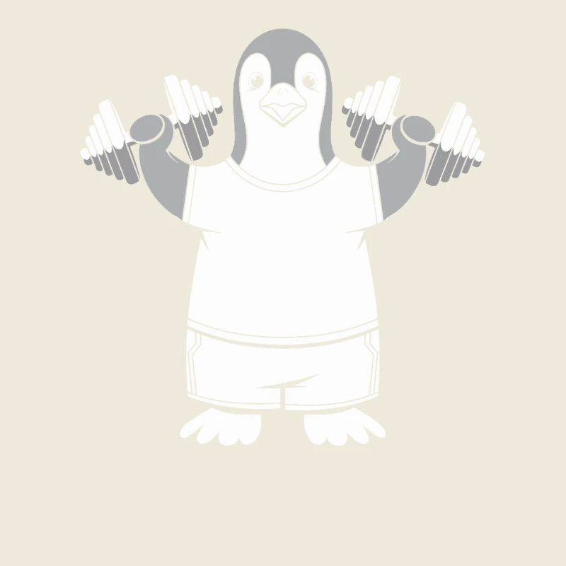 pingouin drôle avec des haltères drôle