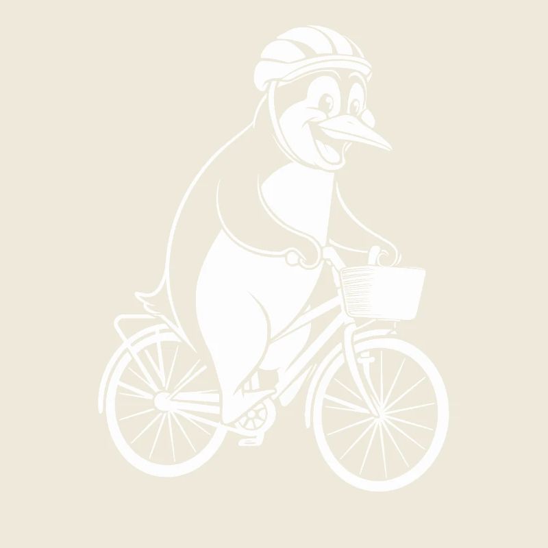 Happy Penguin on Bicycle Adventure